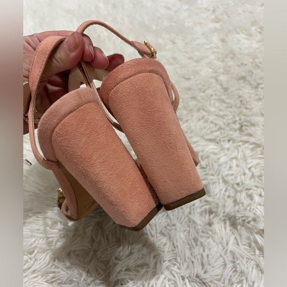 Loeffler Randall Layla suede Pom-Pom Sandal - size 6.5 - Picture 3 of 10